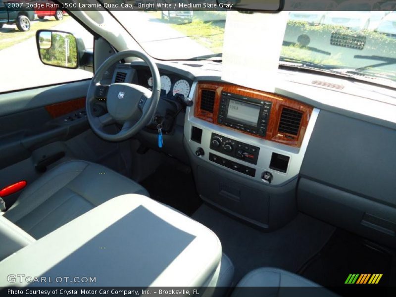 Bright White / Medium Slate Gray 2007 Dodge Ram 1500 Laramie Quad Cab