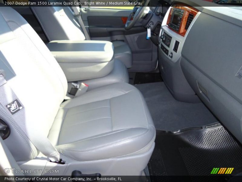 Bright White / Medium Slate Gray 2007 Dodge Ram 1500 Laramie Quad Cab