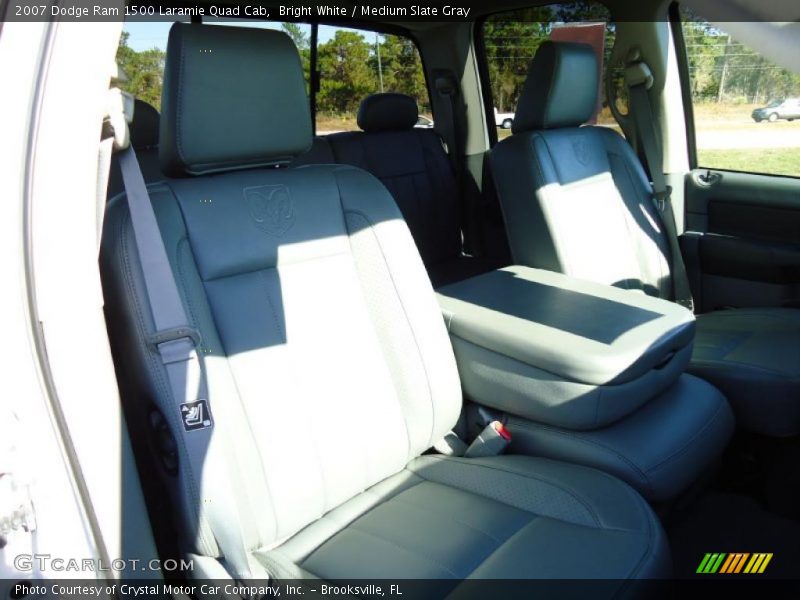 Bright White / Medium Slate Gray 2007 Dodge Ram 1500 Laramie Quad Cab