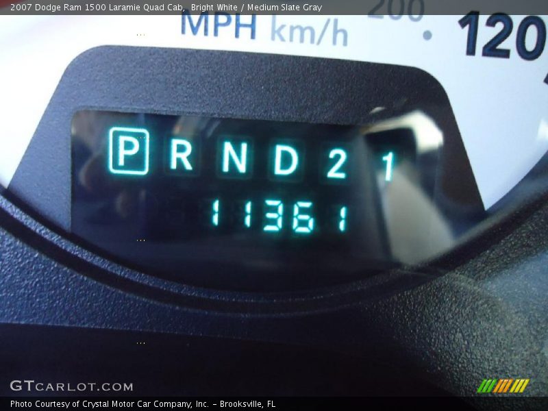 Bright White / Medium Slate Gray 2007 Dodge Ram 1500 Laramie Quad Cab