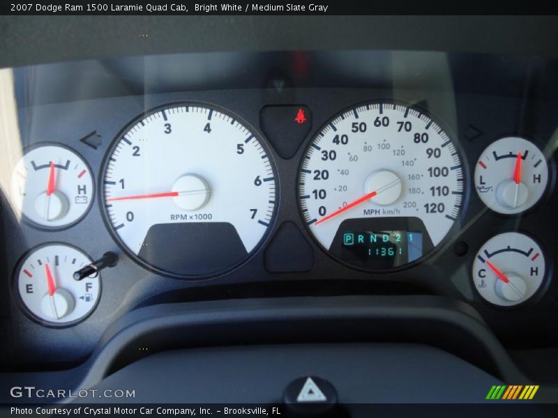 Bright White / Medium Slate Gray 2007 Dodge Ram 1500 Laramie Quad Cab