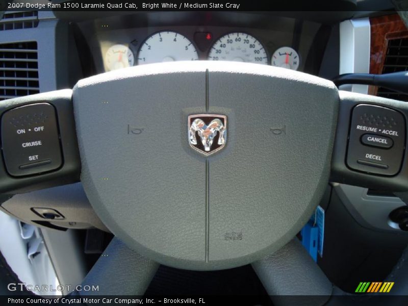 Bright White / Medium Slate Gray 2007 Dodge Ram 1500 Laramie Quad Cab
