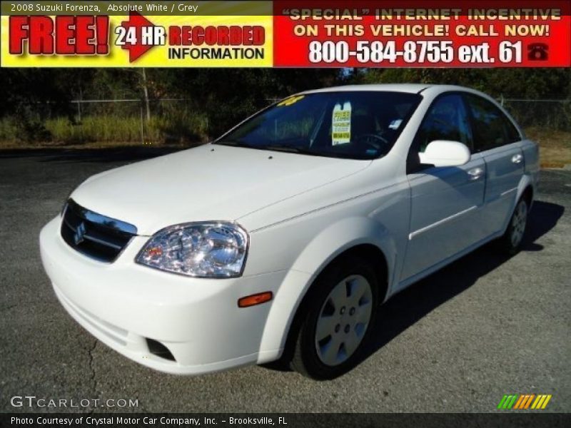 Absolute White / Grey 2008 Suzuki Forenza