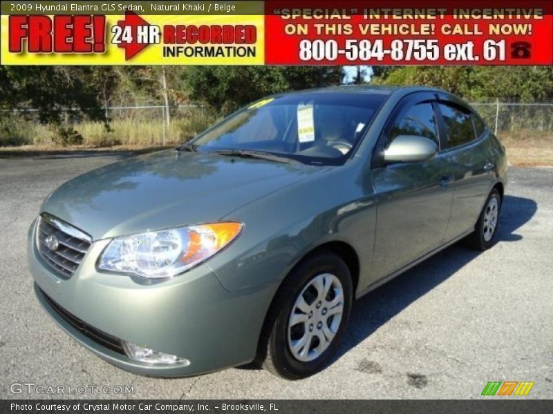 Natural Khaki / Beige 2009 Hyundai Elantra GLS Sedan