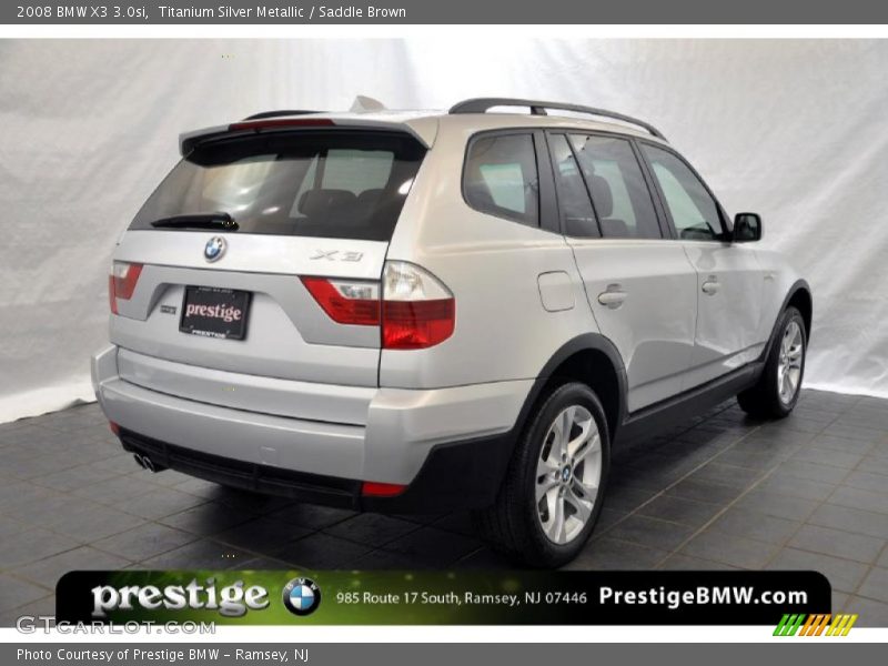 Titanium Silver Metallic / Saddle Brown 2008 BMW X3 3.0si