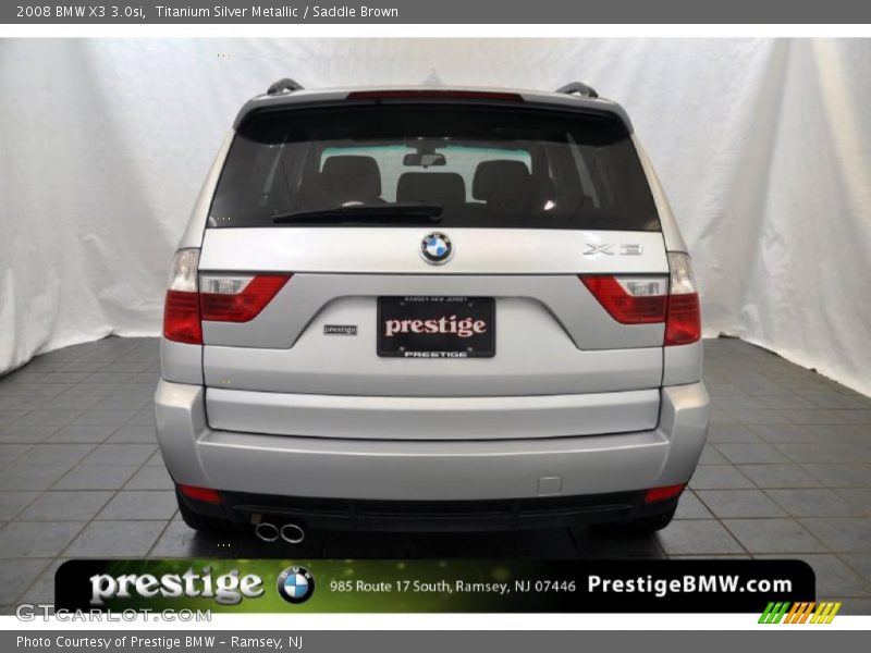 Titanium Silver Metallic / Saddle Brown 2008 BMW X3 3.0si