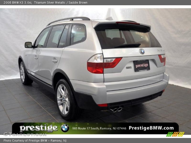 Titanium Silver Metallic / Saddle Brown 2008 BMW X3 3.0si