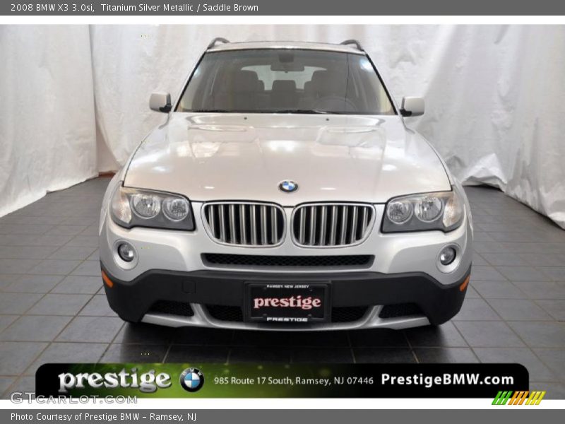 Titanium Silver Metallic / Saddle Brown 2008 BMW X3 3.0si