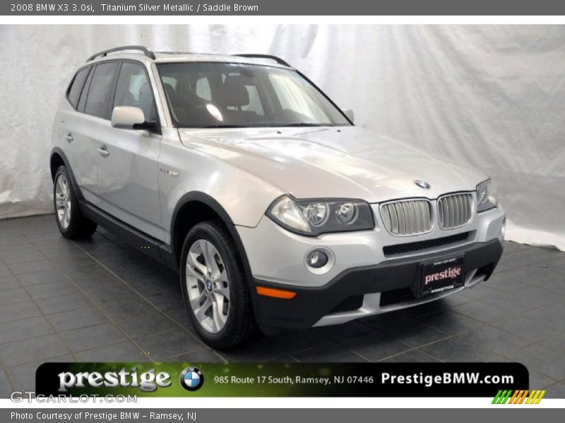 Titanium Silver Metallic / Saddle Brown 2008 BMW X3 3.0si