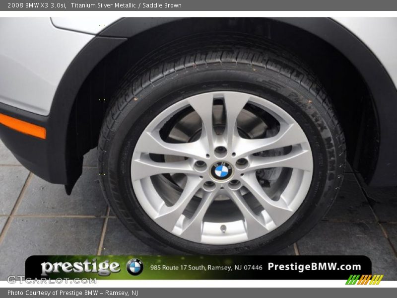 Titanium Silver Metallic / Saddle Brown 2008 BMW X3 3.0si