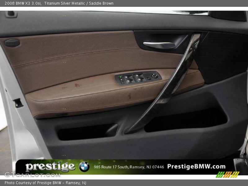 Titanium Silver Metallic / Saddle Brown 2008 BMW X3 3.0si