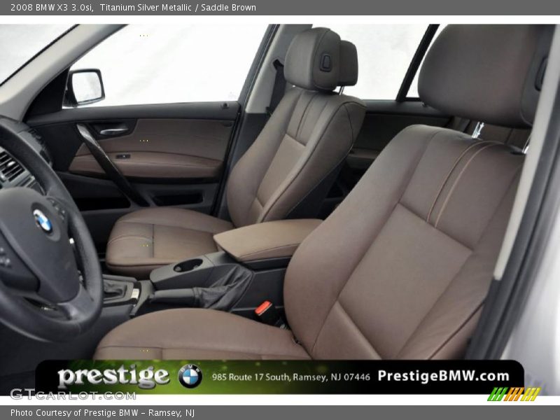 Titanium Silver Metallic / Saddle Brown 2008 BMW X3 3.0si