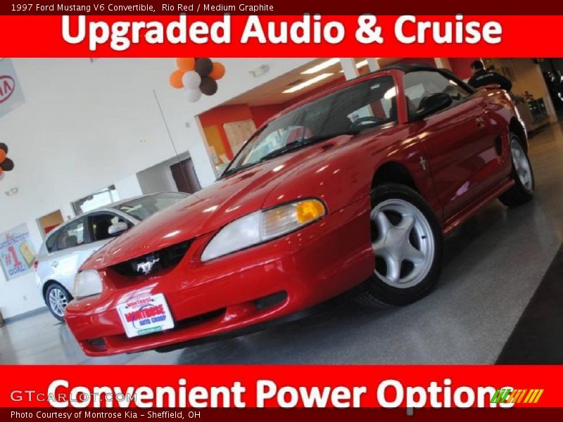 Rio Red / Medium Graphite 1997 Ford Mustang V6 Convertible