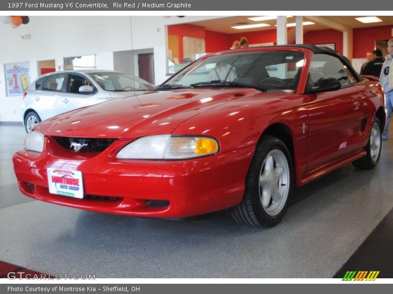 Rio Red / Medium Graphite 1997 Ford Mustang V6 Convertible