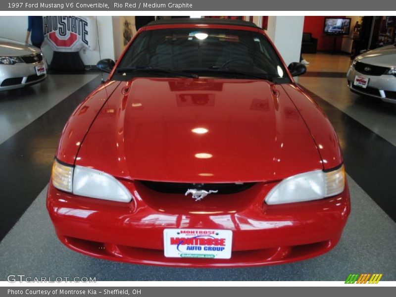 Rio Red / Medium Graphite 1997 Ford Mustang V6 Convertible