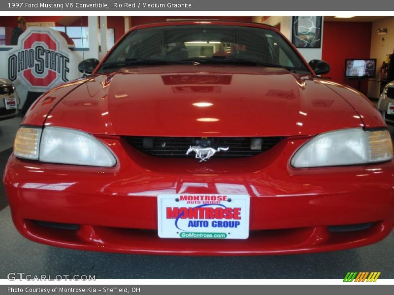 Rio Red / Medium Graphite 1997 Ford Mustang V6 Convertible