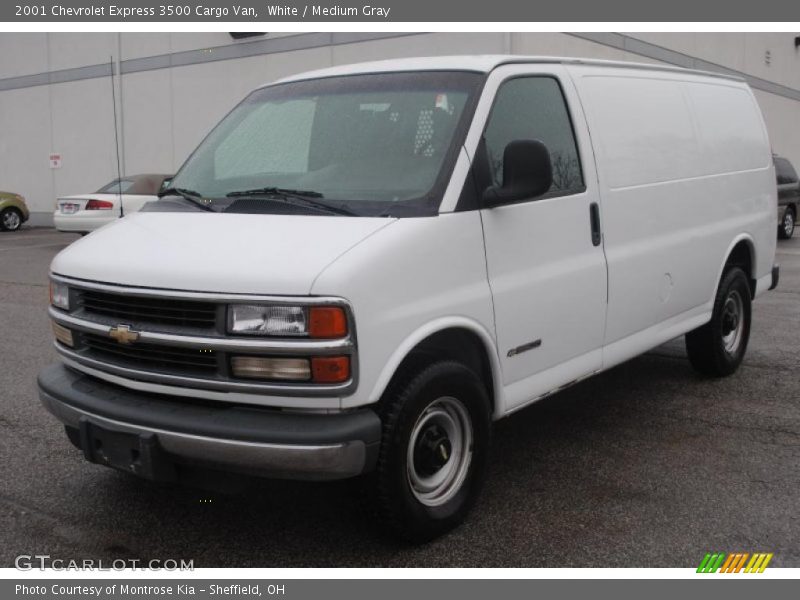 White / Medium Gray 2001 Chevrolet Express 3500 Cargo Van