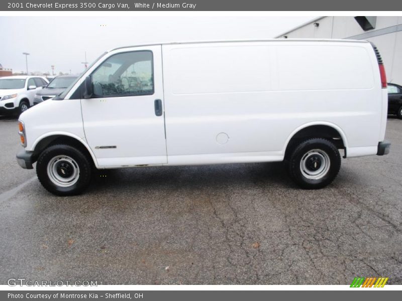 White / Medium Gray 2001 Chevrolet Express 3500 Cargo Van