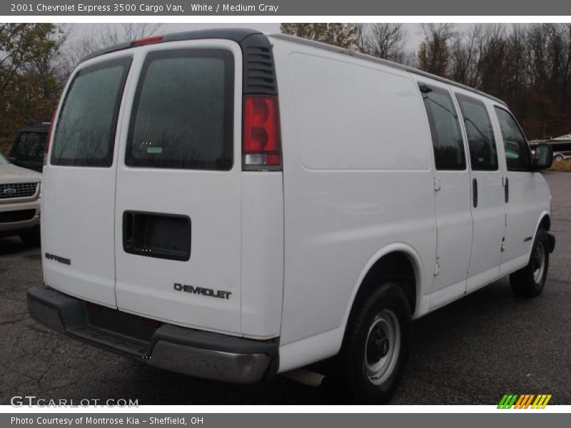 White / Medium Gray 2001 Chevrolet Express 3500 Cargo Van
