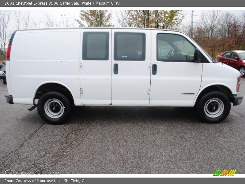 White / Medium Gray 2001 Chevrolet Express 3500 Cargo Van