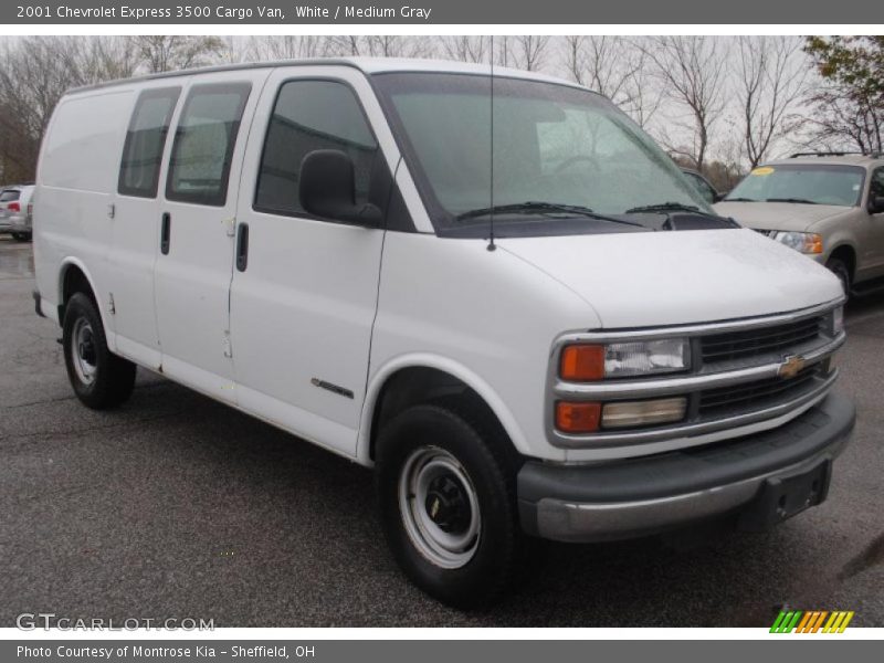 White / Medium Gray 2001 Chevrolet Express 3500 Cargo Van