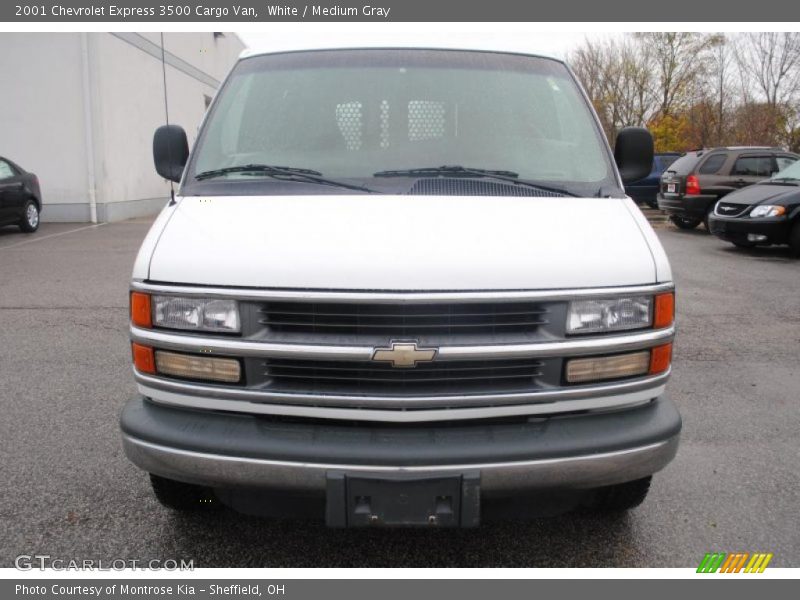 White / Medium Gray 2001 Chevrolet Express 3500 Cargo Van