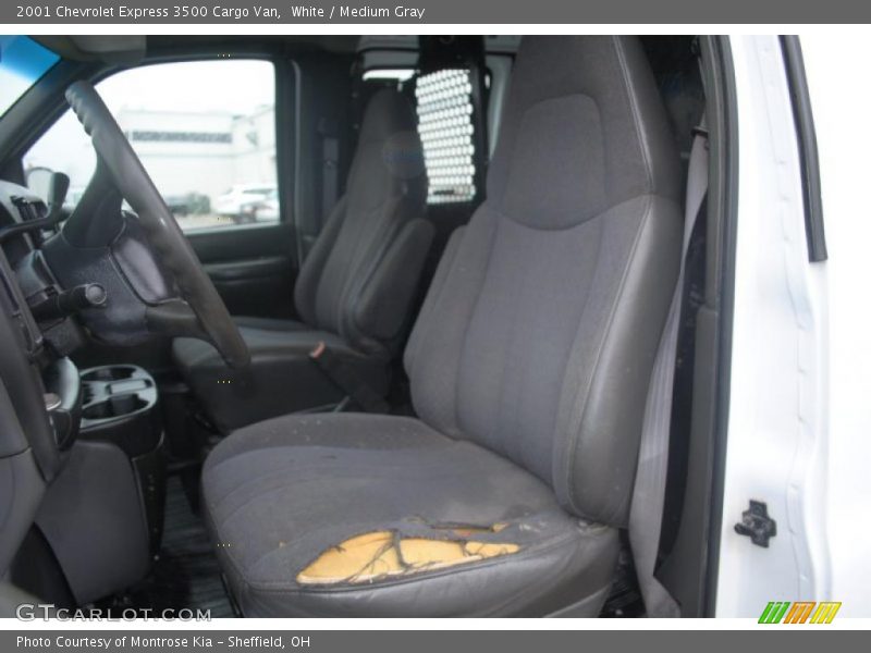 White / Medium Gray 2001 Chevrolet Express 3500 Cargo Van