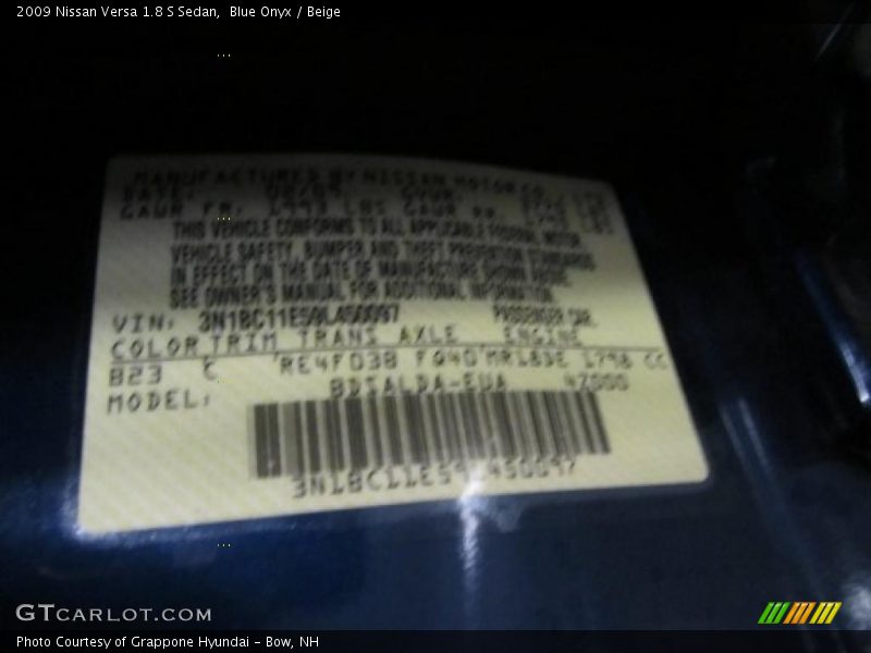 Blue Onyx / Beige 2009 Nissan Versa 1.8 S Sedan