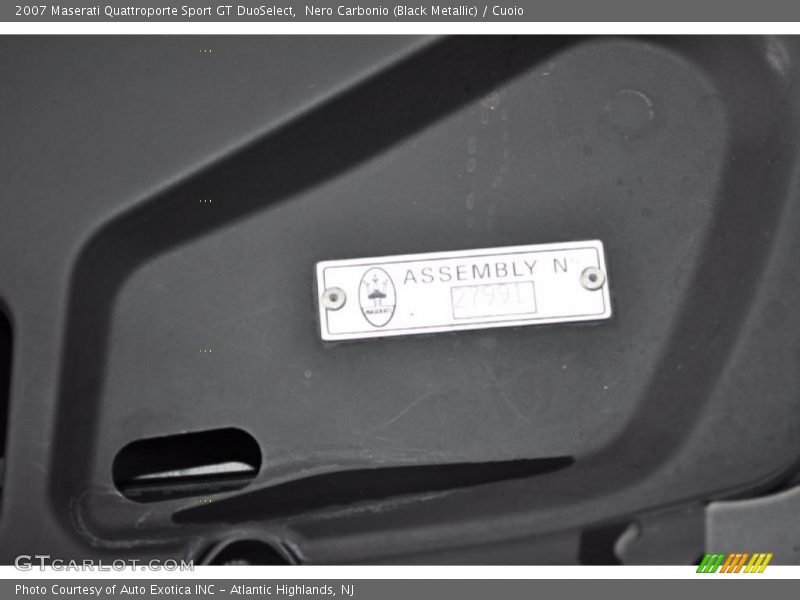 Nero Carbonio (Black Metallic) / Cuoio 2007 Maserati Quattroporte Sport GT DuoSelect