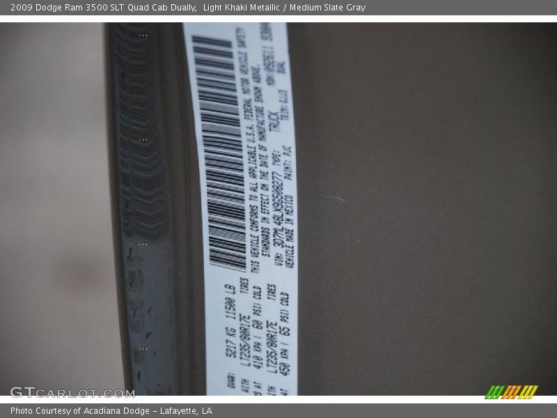Light Khaki Metallic / Medium Slate Gray 2009 Dodge Ram 3500 SLT Quad Cab Dually