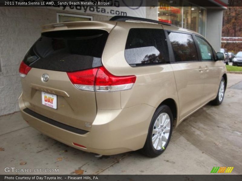 Sandy Beach Metallic / Bisque 2011 Toyota Sienna LE AWD