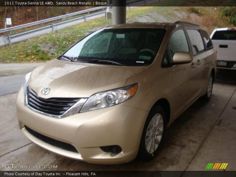 Sandy Beach Metallic / Bisque 2011 Toyota Sienna LE AWD
