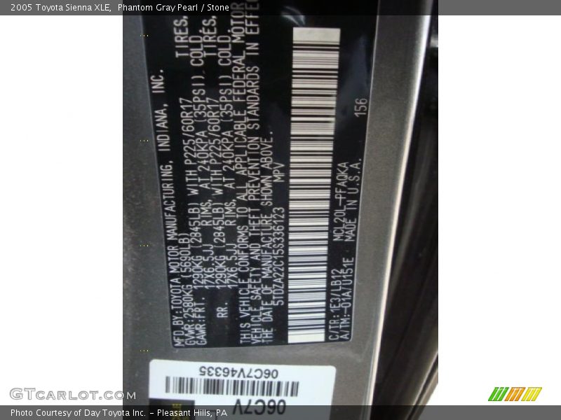 Phantom Gray Pearl / Stone 2005 Toyota Sienna XLE