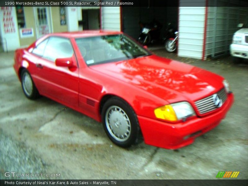 Signal Red / Palomino 1990 Mercedes-Benz SL Class 500 SL Roadster