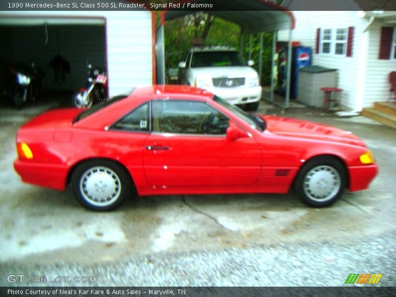 Signal Red / Palomino 1990 Mercedes-Benz SL Class 500 SL Roadster