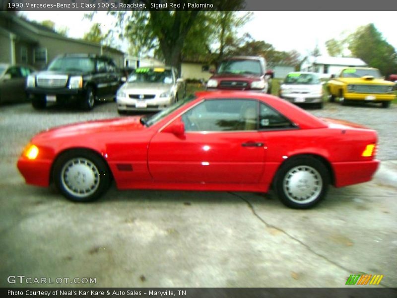 Signal Red / Palomino 1990 Mercedes-Benz SL Class 500 SL Roadster