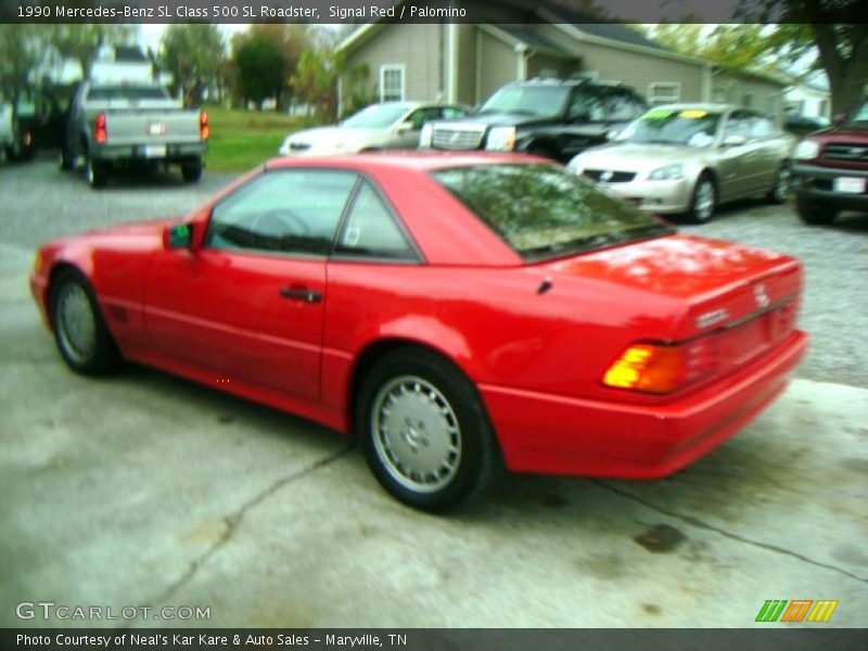 Signal Red / Palomino 1990 Mercedes-Benz SL Class 500 SL Roadster