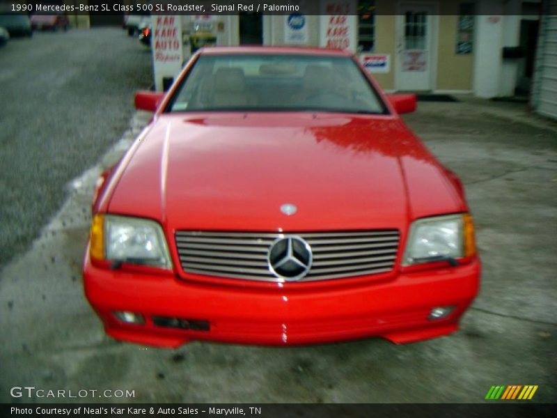 Signal Red / Palomino 1990 Mercedes-Benz SL Class 500 SL Roadster