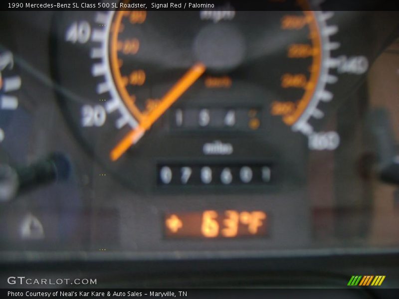 Signal Red / Palomino 1990 Mercedes-Benz SL Class 500 SL Roadster