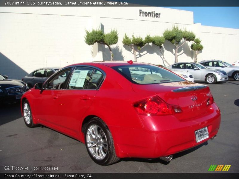 Garnet Ember Metallic / Wheat Beige 2007 Infiniti G 35 Journey Sedan