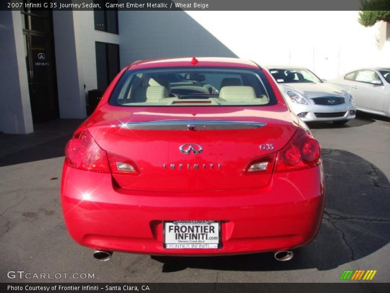 Garnet Ember Metallic / Wheat Beige 2007 Infiniti G 35 Journey Sedan