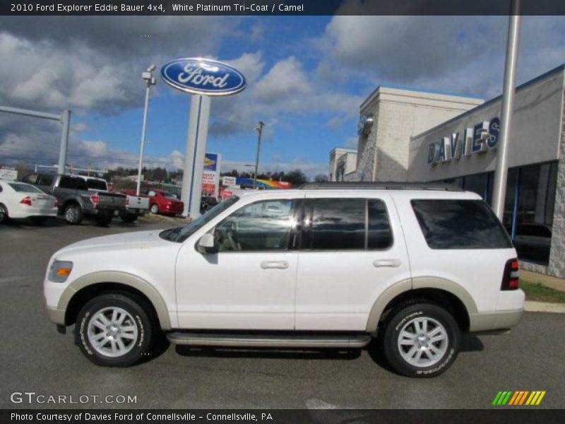 White Platinum Tri-Coat / Camel 2010 Ford Explorer Eddie Bauer 4x4