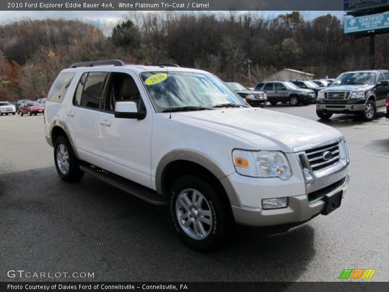 White Platinum Tri-Coat / Camel 2010 Ford Explorer Eddie Bauer 4x4