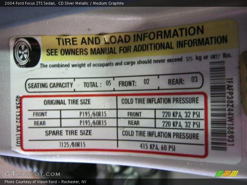 CD Silver Metallic / Medium Graphite 2004 Ford Focus ZTS Sedan