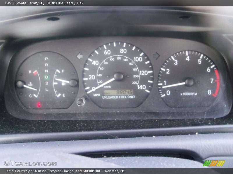 Dusk Blue Pearl / Oak 1998 Toyota Camry LE