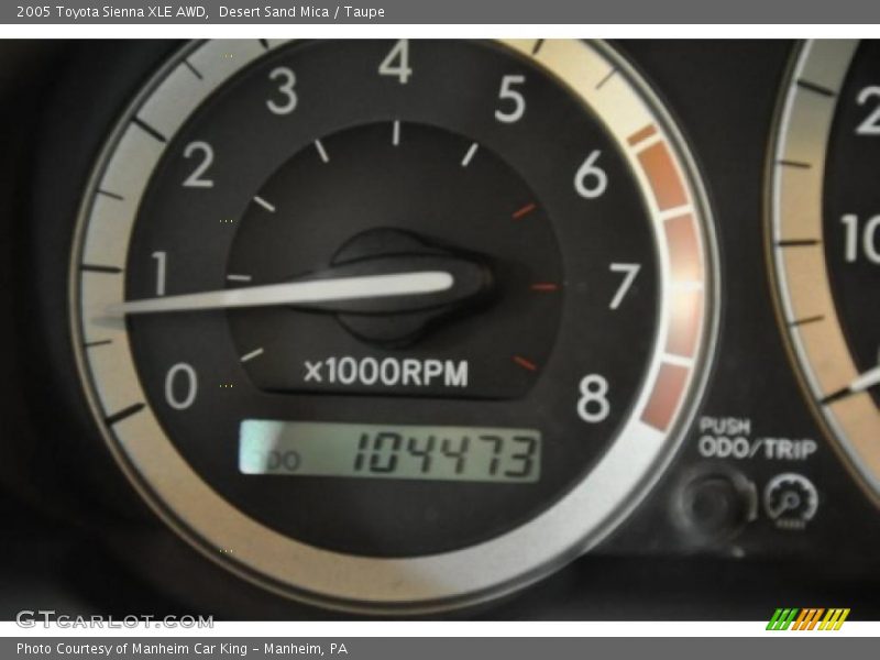 Desert Sand Mica / Taupe 2005 Toyota Sienna XLE AWD