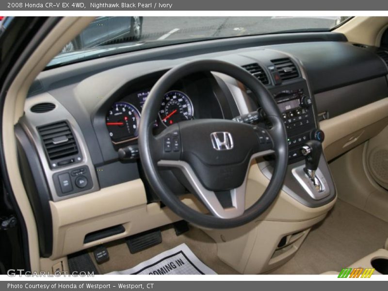Nighthawk Black Pearl / Ivory 2008 Honda CR-V EX 4WD