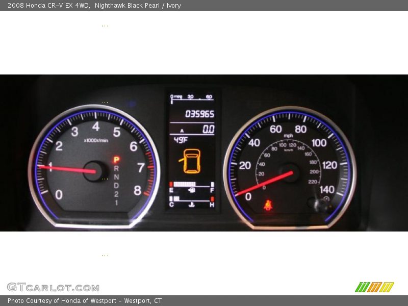 Nighthawk Black Pearl / Ivory 2008 Honda CR-V EX 4WD