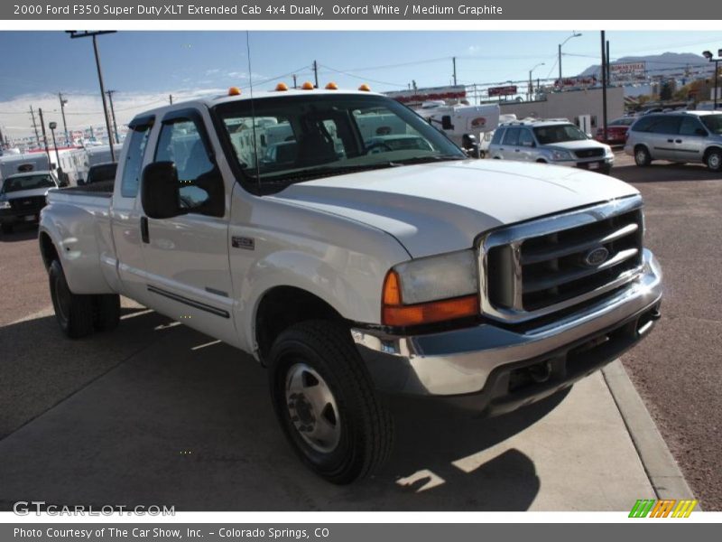 Oxford White / Medium Graphite 2000 Ford F350 Super Duty XLT Extended Cab 4x4 Dually