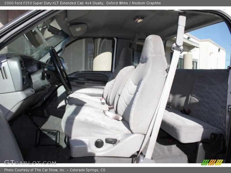 Oxford White / Medium Graphite 2000 Ford F350 Super Duty XLT Extended Cab 4x4 Dually